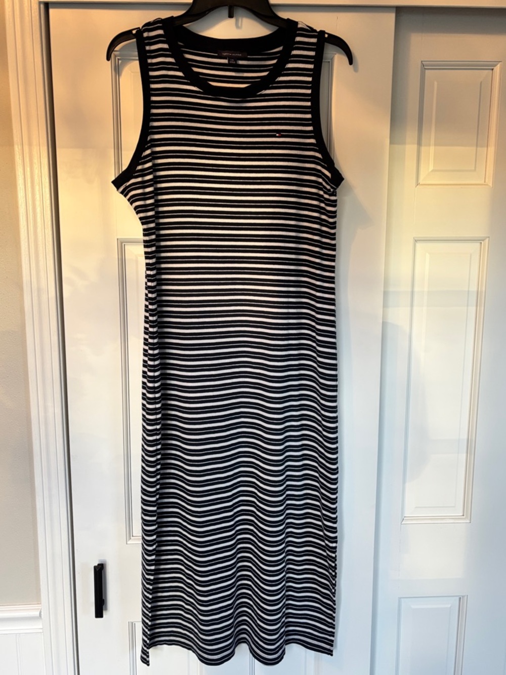 Tommy Hilfiger Navy & White Striped Sleeveless Maxi Dress